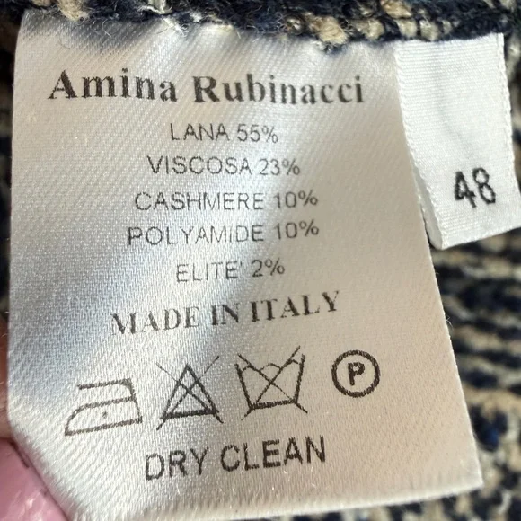 Amina Rubinacci Napoli Wool Cashmere Knit Coat EU 48